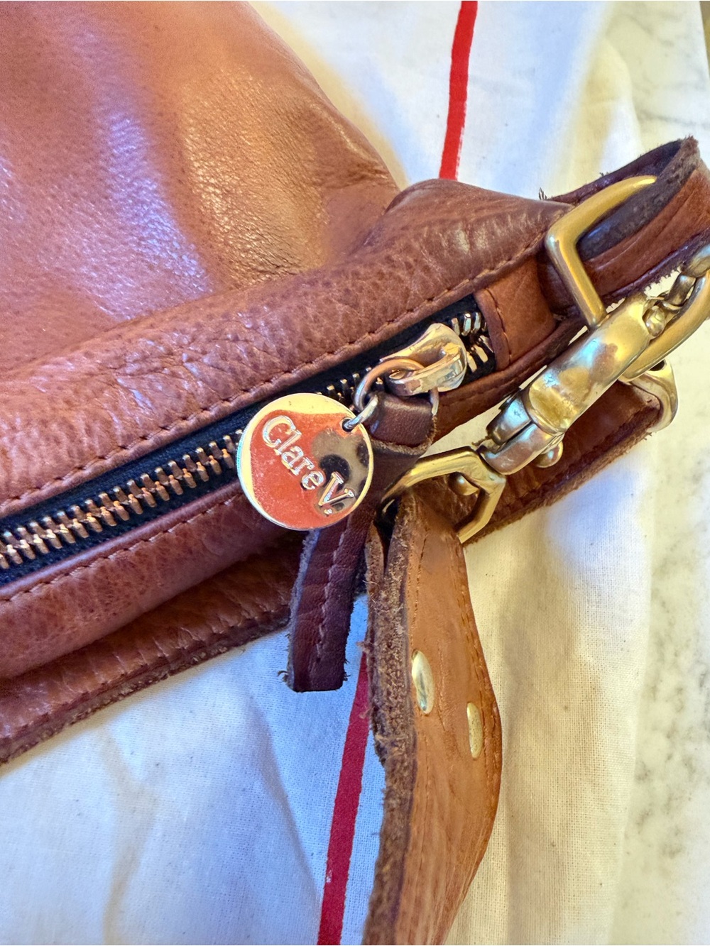 Clare V. Moyen Messenger Bag - Tan - Picture 4 of 6